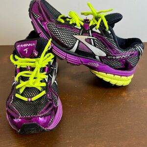 Brooks Ravenna 4 Running Shoes Womens Sz 7.5 Black Purple Athletic Trainers